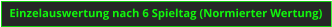 Einzelauswertung nach 6 Spieltag (Normierter Wertung)